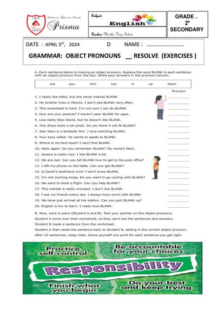 OBJECT PRONOUNS 1