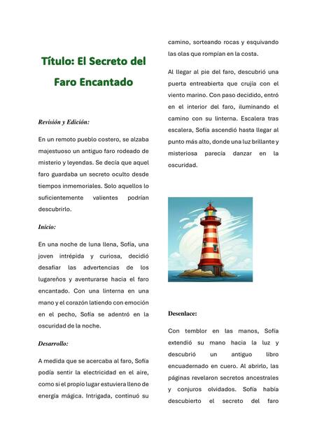 Título El Secreto del Faro Encantado