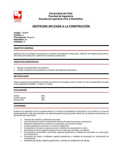 GEOTECNIA APLICADA A LA CONSTRUCCIÓN