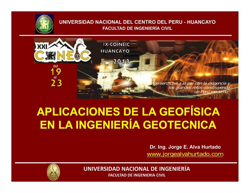 Aplicacion de la geofisica en la Geotecnia