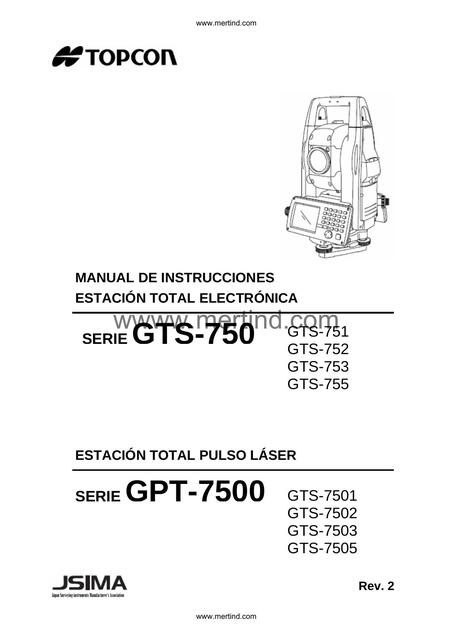 Manual Estacion Total Topcon Serie Gpt7500 Espanol