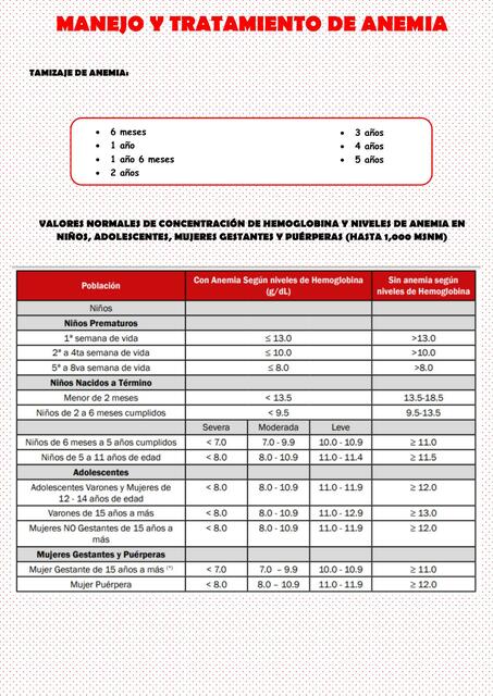 MANEJO Y TTO DE ANEMIA