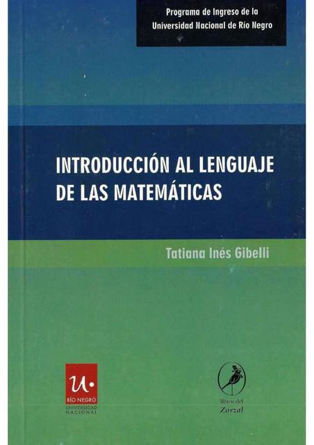 Introducción al lenguaje de las matemáticas Gibelli