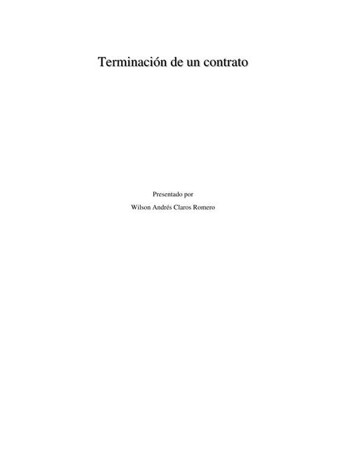 Ejemplo de terminación de un contrato