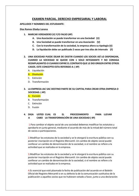 EXAMEN PARCIAL DERECHO EMPRESARIAL