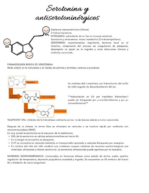 Serotonina y anticolinergicos