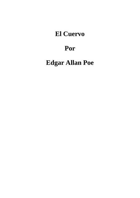 El cuervo autor Edgar Allan Poe