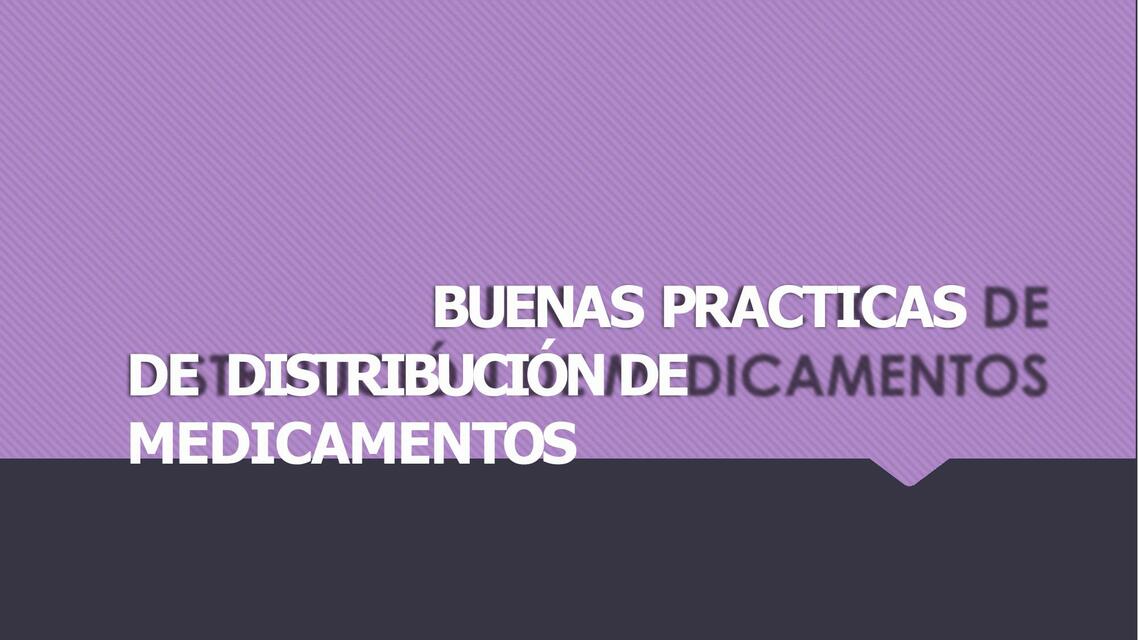 Buenas Practicas Distribución de medicamento