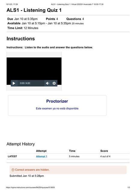 Als1 Listening Quiz 1 Virtual Avanzado 7 16 00 17 Paola Udocz Als1 Listening Quiz 1 Virtual Avanzado 7 16 00 17 Paola Udocz