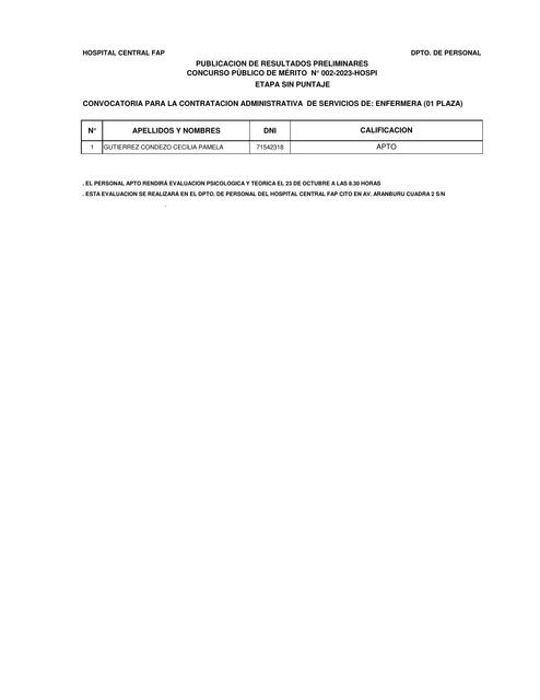 resultados preliminares 2a convocatoria cas2