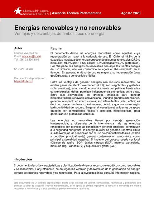 BCN Energia renovable y no renovable ventajas y de