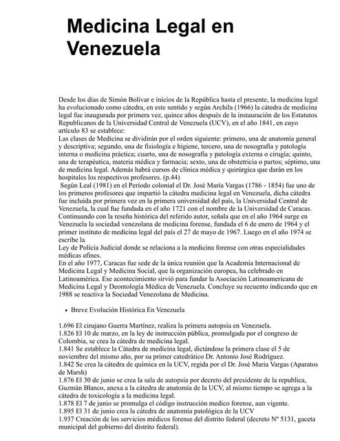 Medicina legal en Venezuela