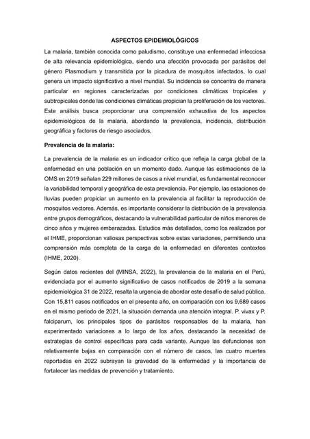 ASPECTOS EPIDEMIOLÓGICOS MALARIA 5