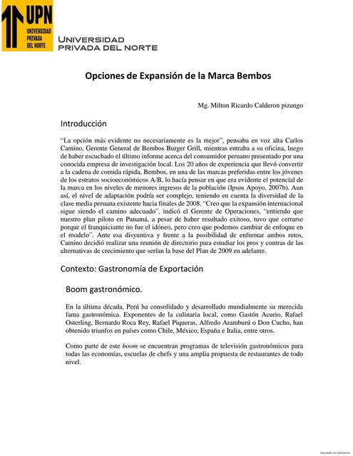 Opciones de expansión de la marca bembos 