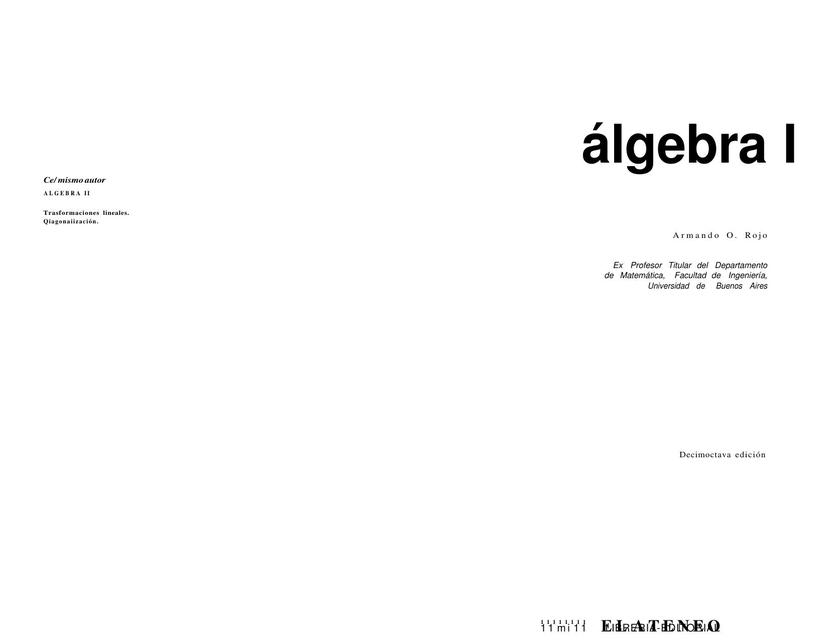 Libro de Algebra I Armando Rojo