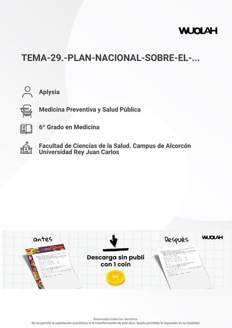 TEMA 29 PLAN NACIONAL SOBRE EL SIDA