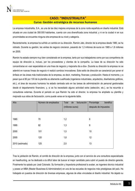 CLASE 11 Caso Industrialita