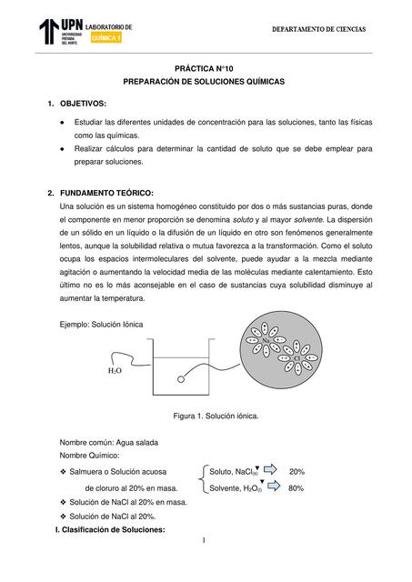 JP SEM 11 PRÁCTICA 10 PREPARACIÓN DE SOLUCIONES