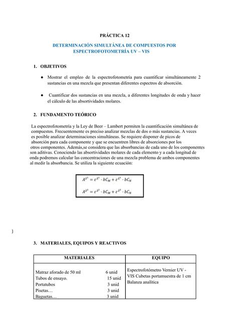 QUÍMICA ANALÍTICA Y ANÁLISIS INSTRUMENTAL DETERMIN