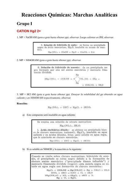 Quimica analitica Reacciones Químicas Marchas Anal