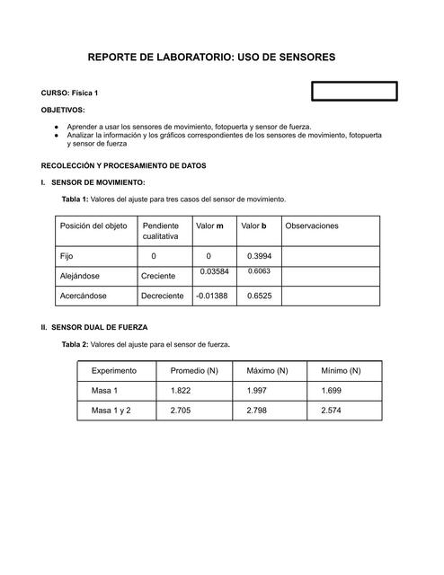 REPORTE Física 1 USO DE SENSORES docx