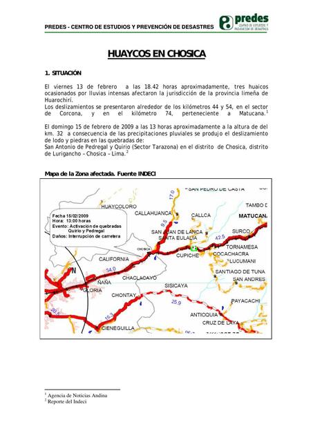 evaluacion emergencia chosica