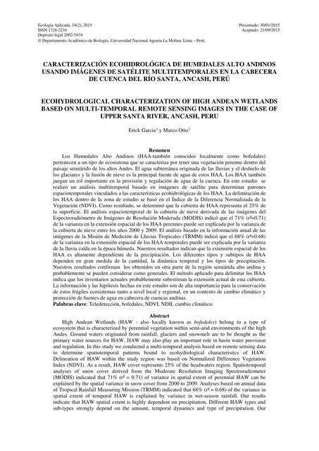 Articulo caracterización ecohidrológica de humedal