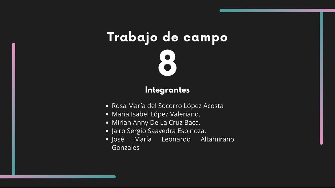 Trabajo de campo 8 1