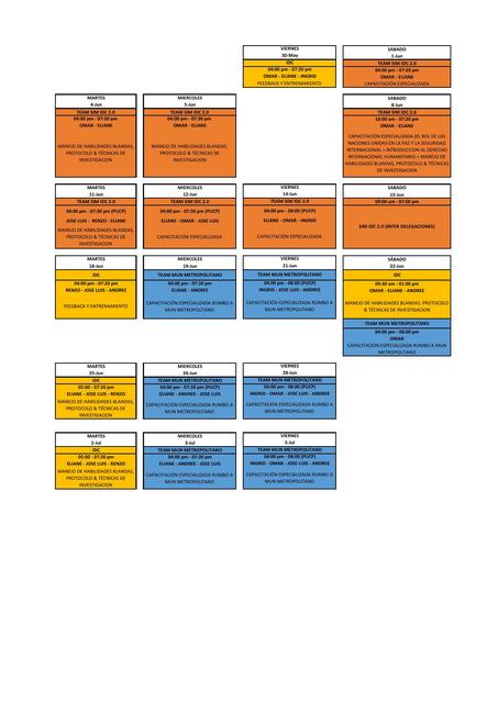 HORARIO III TEMPORADA IDC 1