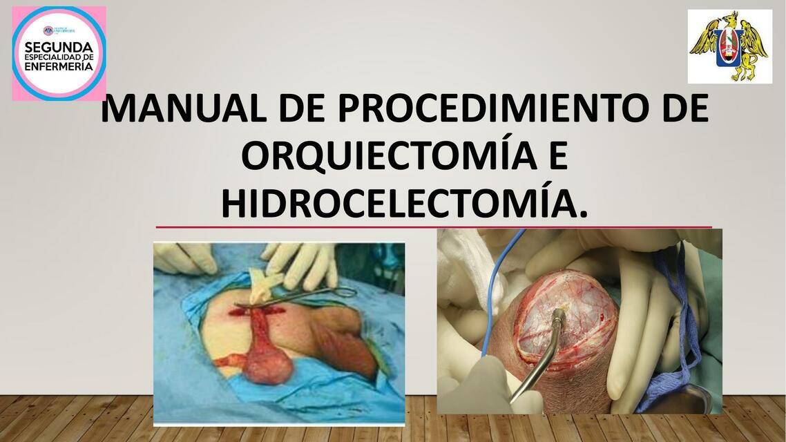 MANUAL DE PROCEDIMIENTO DE ORQUIECTOMÍA E HIDROCELECTOMÍA