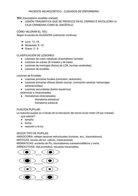 PACIENTE NEUROCRÍTICO CUIDADOS DE ENFERMERÍA