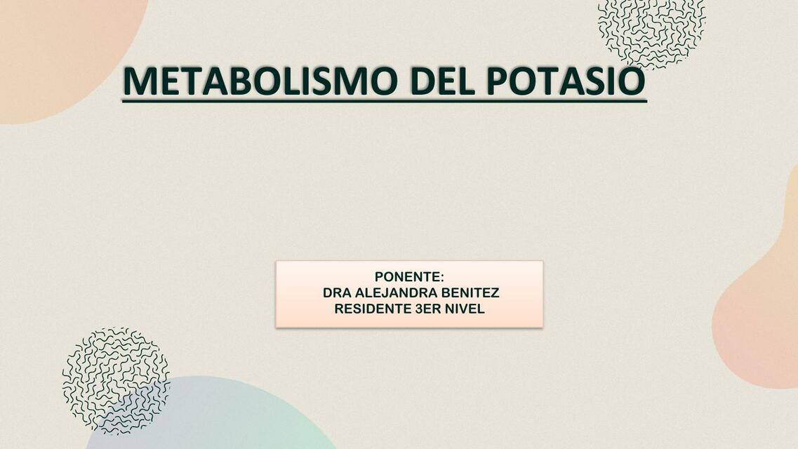 metabolismo del k