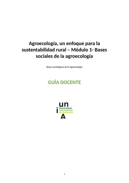 Bases sociales de la agroecología