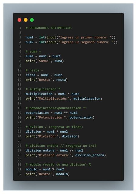 Operadores en Python | Aris | uDocz