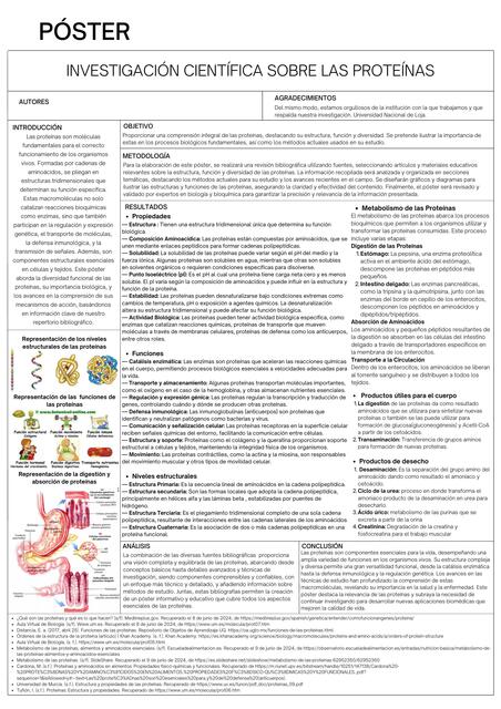 Póster Científico de las Proteínas