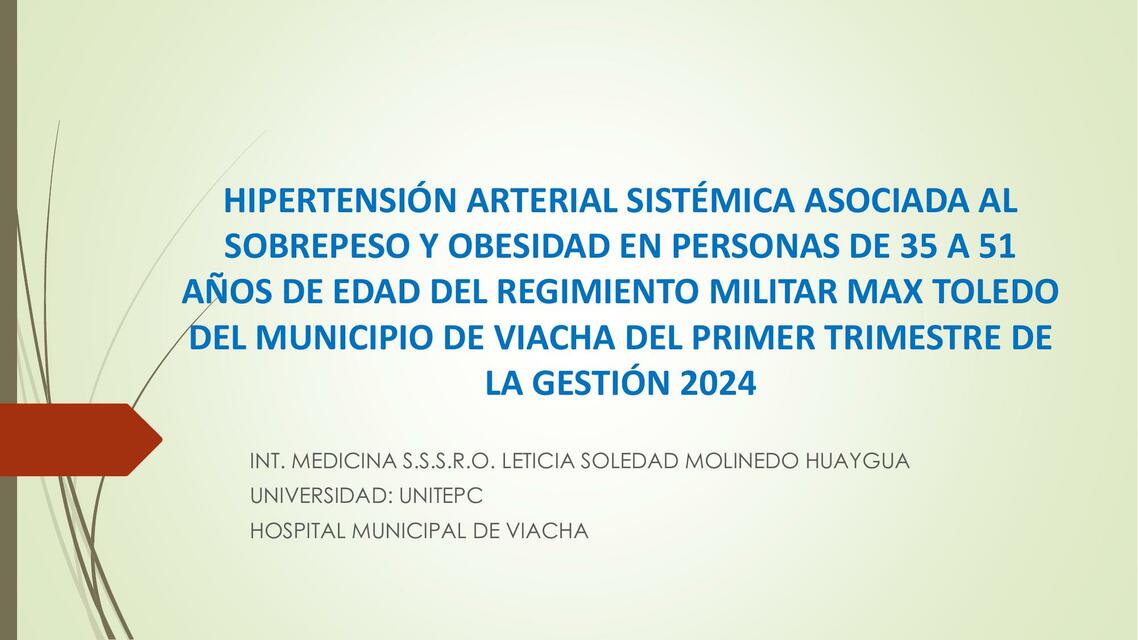 HIPERTENSIÓN ARTERIAL SISTÉMICA ASOCIADA AL SOBREP