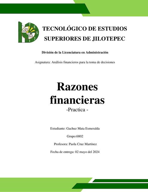 Razones financieras