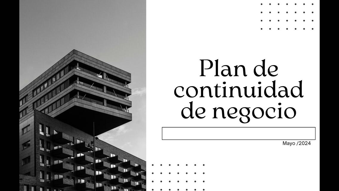 Plan de continuidad de un negocio