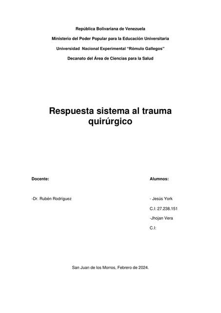 Respuesta sistema al trauma quirúrgico definitivo