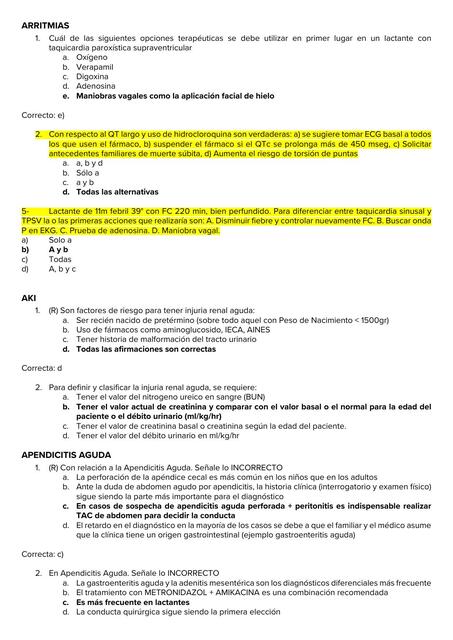 Preguntas pediatría