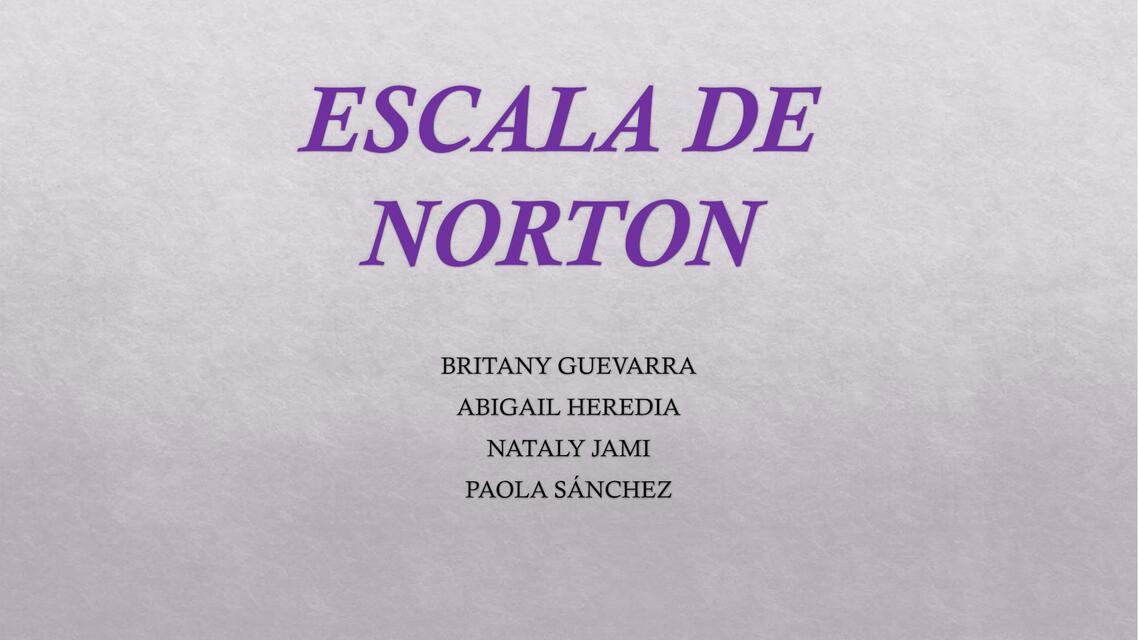 ESCALA DE NORTON