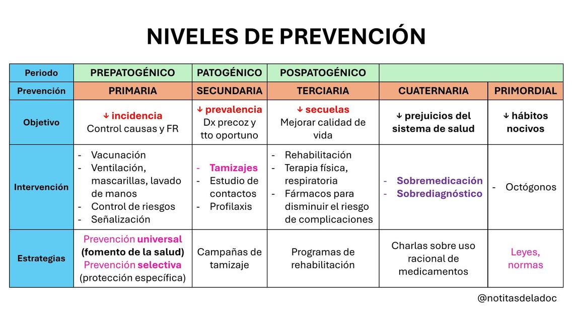 Niveles de prevención en salud