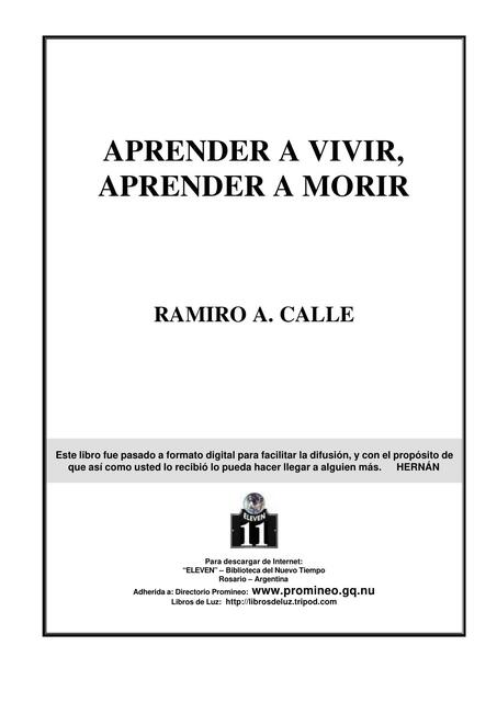 Aprender a vivir, aprender a morir 