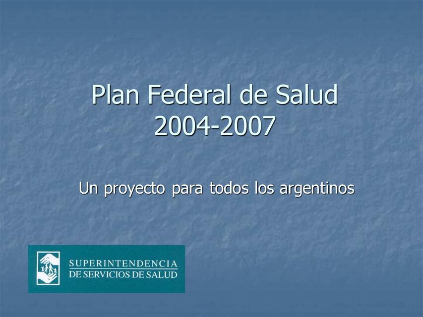 Plan federal de salud PROF