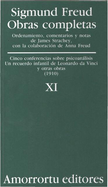 Freud S Obras Completas Tomo XI Cinco conferencias