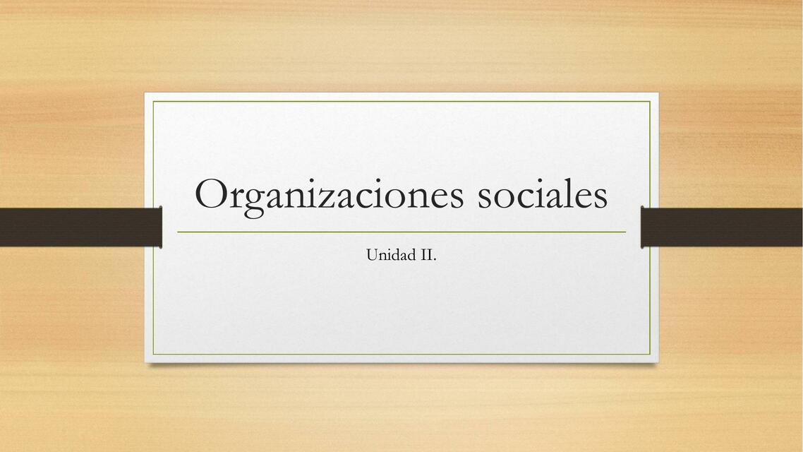 Organizaciones sociales