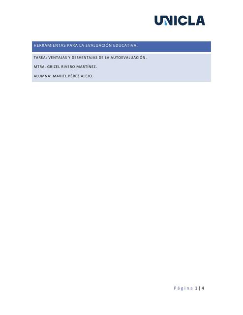 Herramientas para la evaluación educativa: ventajas y desventajas de la autoeval