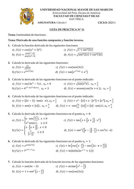 Práctica dirigida 11 Cálculo I