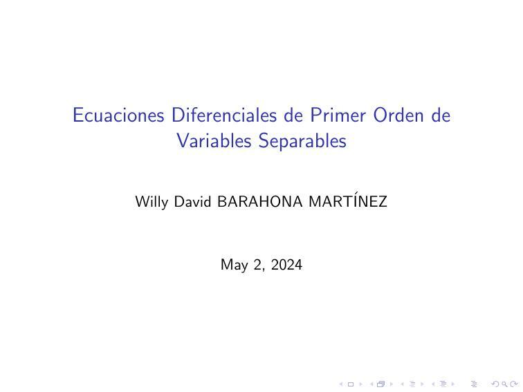 EDOS VARIABLES SEPARABLES