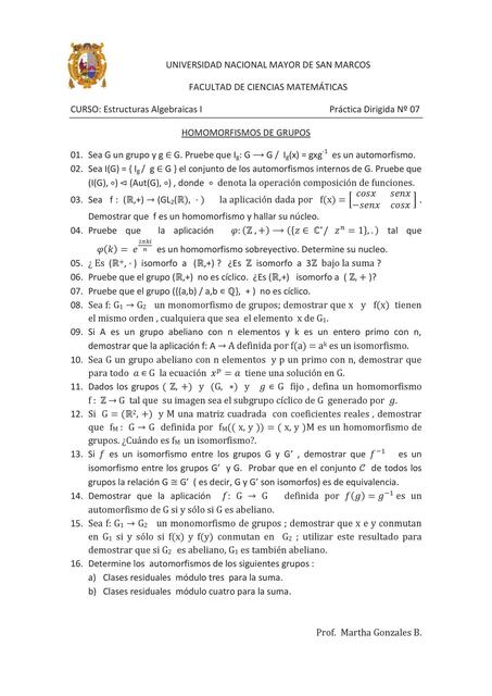 Estructuras algebraicas I PD N7